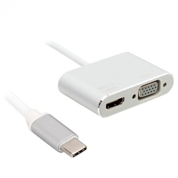 PM-18227 USB TYPE-C TO HDMI-VGA ADAPTÖR 2 IN 1 APARAT POWERMASTER