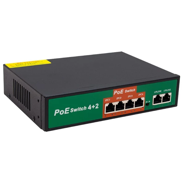 72W 10/100 MBPS 4+2 PORT POE ETHERNET SWITCH POWERMASTER