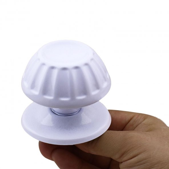 Papatya Baba Kapı Tokmağı Kapı Topuzu Kolu Metal Tokmak Beyaz - Resim 4