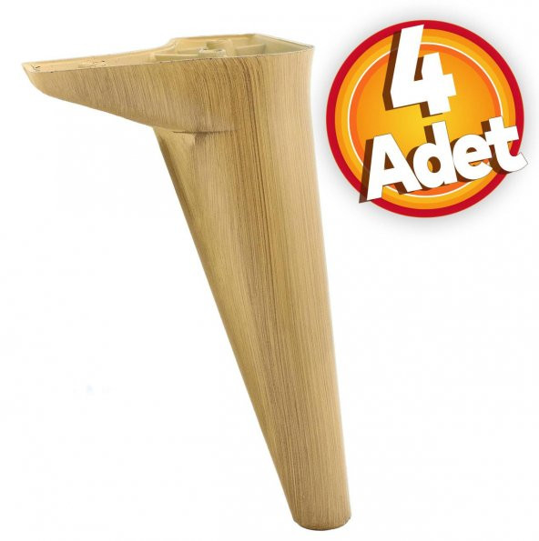 Mobilya Kanepe Puf Koltuk Ayağı Baza Ayak Kahverengi 20 cm 4 ADET