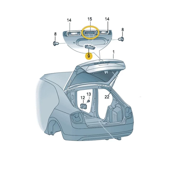 Seat Tarraco 2019-2023 Bagaj Kapağı Açma Kolu 3V0827566 - 3
