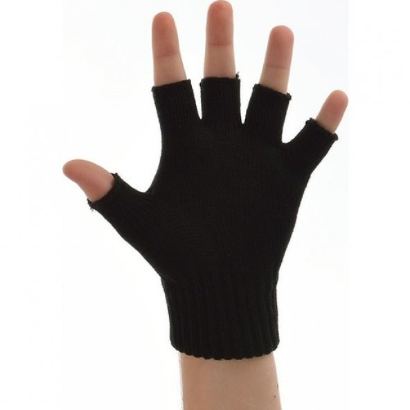 Suve Triko Siyah Kesik Eldiven Kaliteli Unisex - 2