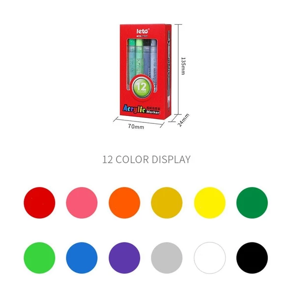 Valkyrie Leto Akrilik 12 Adet Marker Kalem Seti - 4