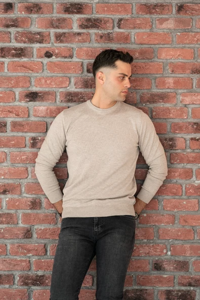 SIFIR YAKA PAMUKLU SLİMFİT BASİC ERKEK TRİKO KAZAK - 10