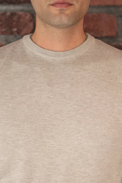 SIFIR YAKA PAMUKLU SLİMFİT BASİC ERKEK TRİKO KAZAK - 12