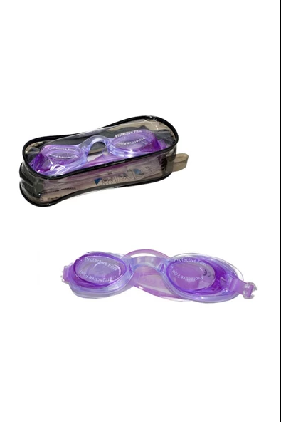 Çocuk Yüzücü Gözlüğü PVC Çantalı 8-12 yaş Lila 8-12 Yaş - 5