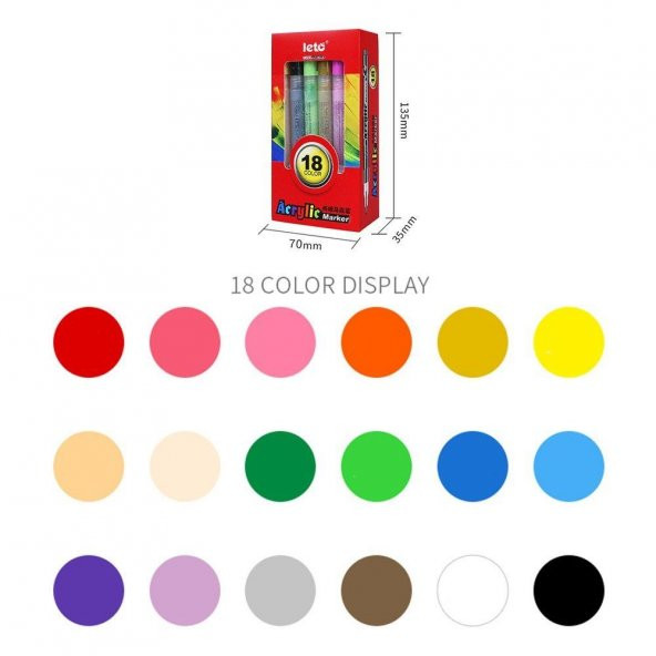 Valkyrie Leto 18 Adet Akrilik Marker Kalem Seti - 2