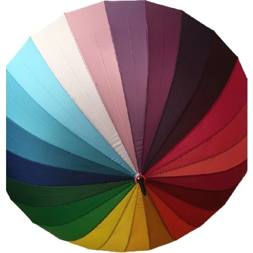 Rüzgâr Kırılmayan Yuvarlak Köşe Reflektör Şerit Detaylı Fiber Uzun Saplı Şemsiye - Resim 2