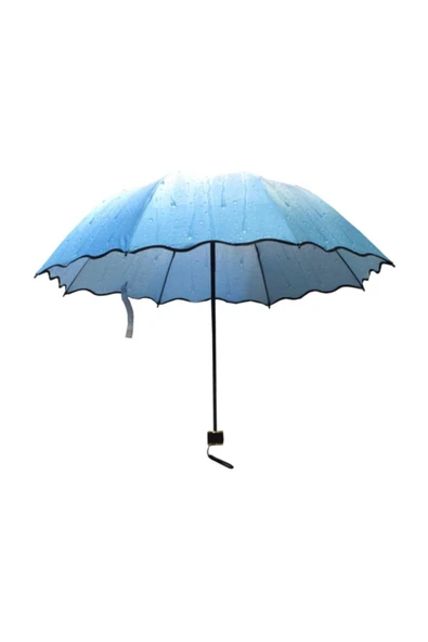 Mavi Damla desenli Manuel Bayan Şemsiyesi ürün görseli