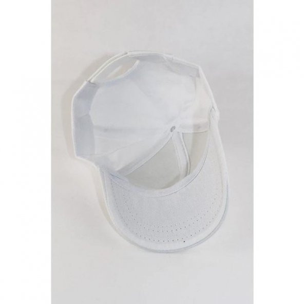 Unisex Beyaz Düz Şapka - 3