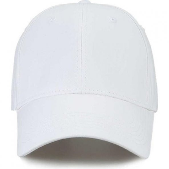 Unisex Beyaz Düz Şapka - 4