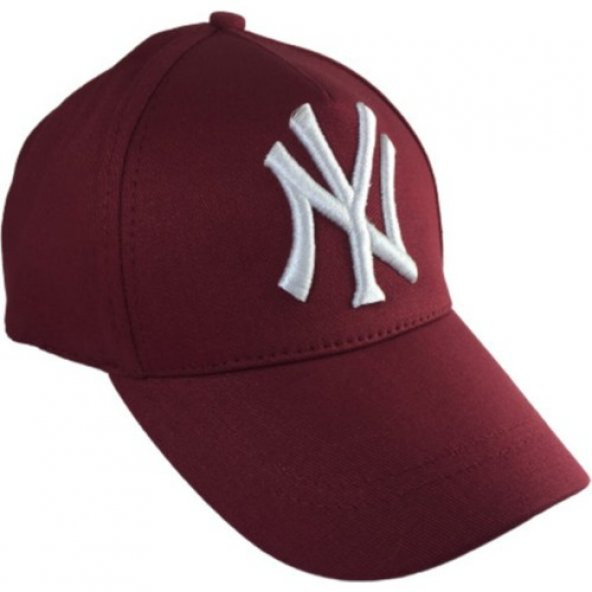 Bordo Beyaz NY Nakışlı Şapka - 2