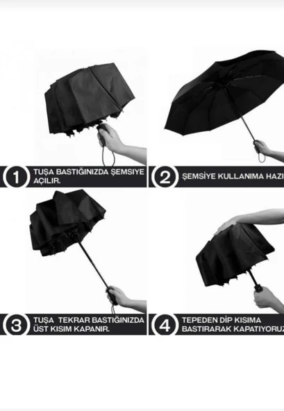 MARLUX  LüX KIRILMAZ  OTOMATİK RÜRGAR KORUMALI 8 TELLİ ŞEMSİYE - Resim 4
