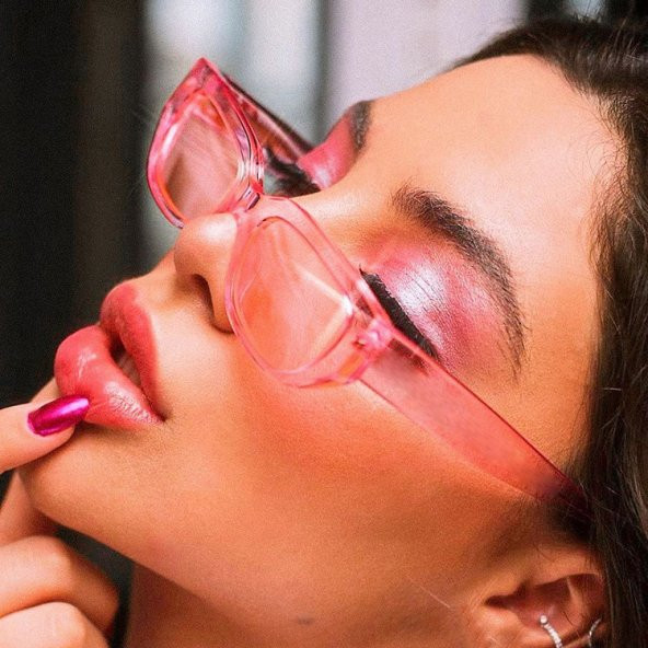 Chunky Frame Vintage Pembe Güneş Gözlüğü - 2