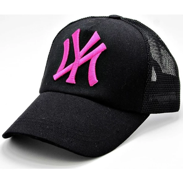 Fileli New York Yankees Nakışlı Şapka Kırmızıı Siyah Ny Şapka  Fuşya Standart
