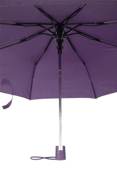 Rüzgâr Kırılmayan Yuvarlak Köşe Reflektör Şerit Detaylı Fiber Uzun Saplı Şemsiye ürün görseli 1