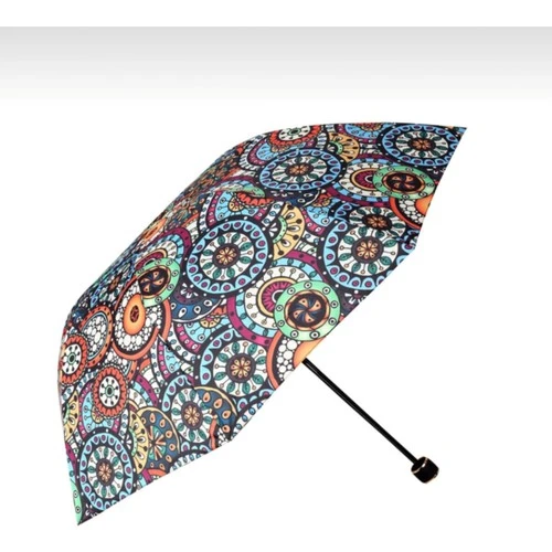 Desenli Kadın Şemsiye, Rüzgara Karşı Dayanıklı Fiber Gövdeli - Resim 2