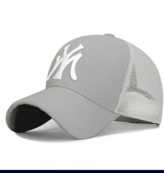 Fileli New York Yankees Nakışlı Şapka Kırmızıı Siyah Ny Şapka  Gri Standart