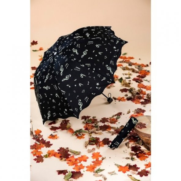 Melodi Desenli Lüx Kırılmaz Kadın Şemsiyesi