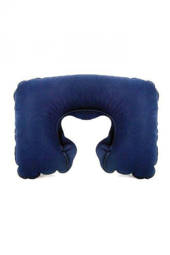 Şişme Seyahat Yastığı Boyunluk Uyku Kiti Oto Boyunluk MAVİ - 2