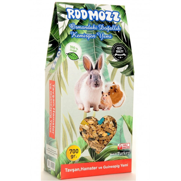 RodMozz Premium Vitaminli Kemirgen Hamster Guineapig Tavşan Yemi 700gr 1 Adet
