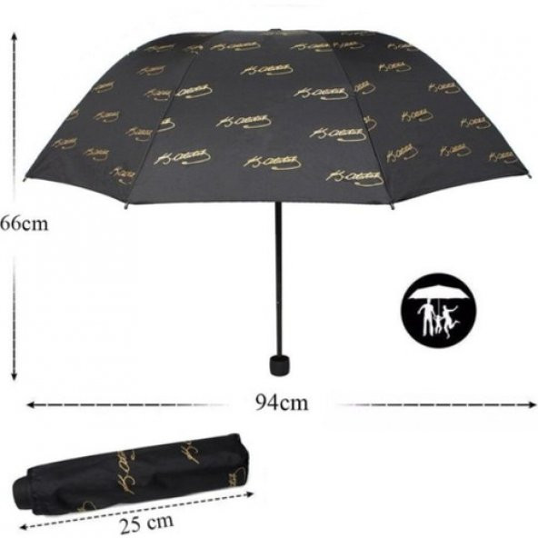 Marlux Unisex Manuel Şemsiye Atatürk İmza Desenli - 5