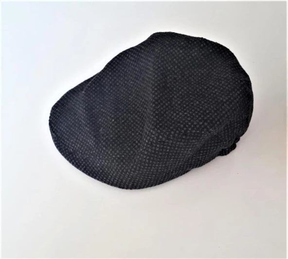 Italyan Kalıp Erkek Şapka Yün London  Kasket Arkası Lastikli  Lacivert- Gri - Resim 7