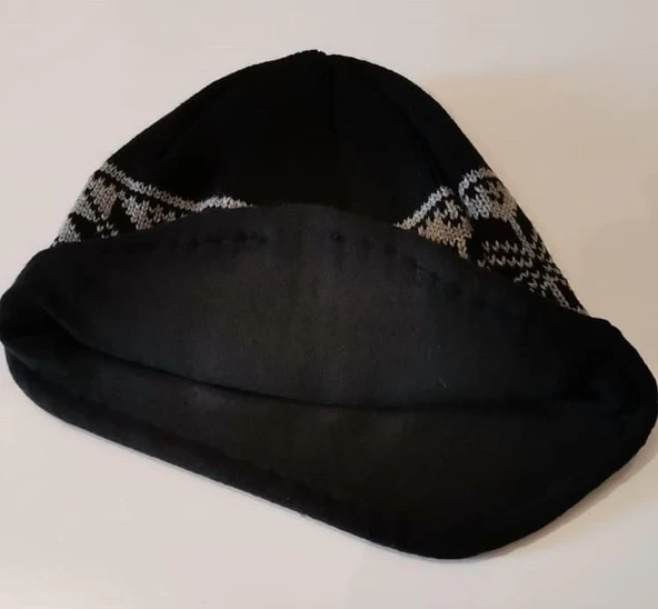 İçi Polarlı Kulaklı Bere Kışlık Bere   Desenli - 9