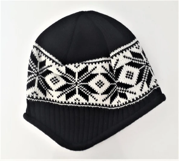 İçi Polarlı Kulaklı Bere Kışlık Bere   Desenli - 8