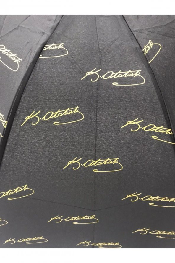 Raınwalker Atatürk Imzalı Kırılmaz Bayan Şemsiye Katlamalı. - Resim 3