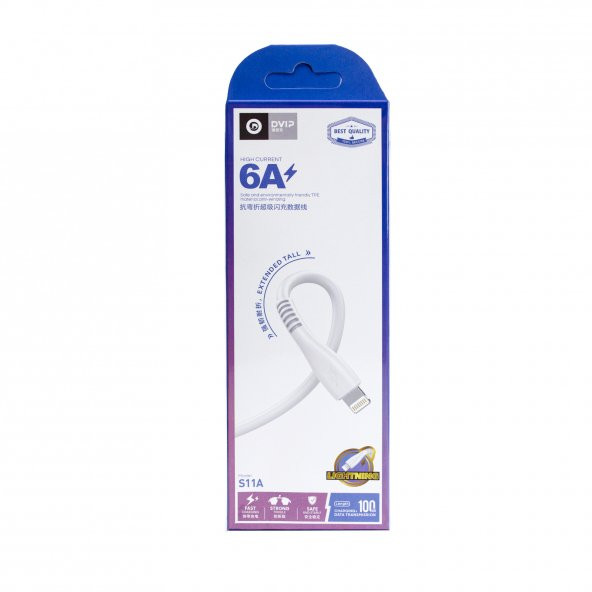 DVIP S11A 6A UsbA to Lightning Hızlı Data ve Şarj Kablosu Beyaz - 4