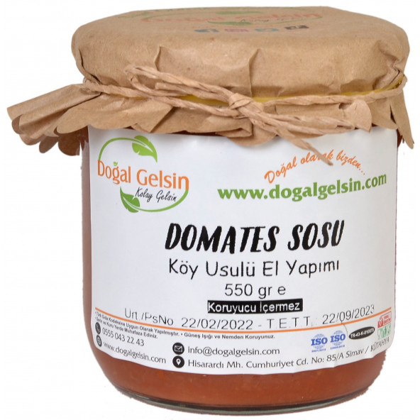 Doğal Gelsin Domates Sosu (Köy Domatesi) - 550 gr