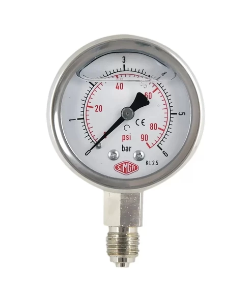Manometre Gliserinli Alttan Çıkışlı Q63 - 0 - 16 Bar 1/4 ürün görseli 1