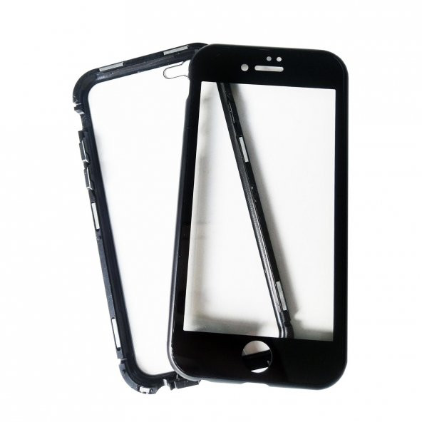 iPhone 6 6S Kılıf Ön Arka Cam Koruyucu Mıknatıslı 2 Parça Metal ürün görseli