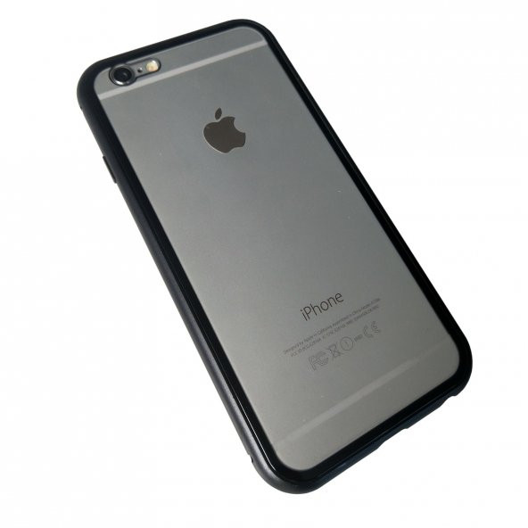 iPhone 6 6S Kılıf Ön Arka Cam Koruyucu Mıknatıslı 2 Parça Metal - Resim 3