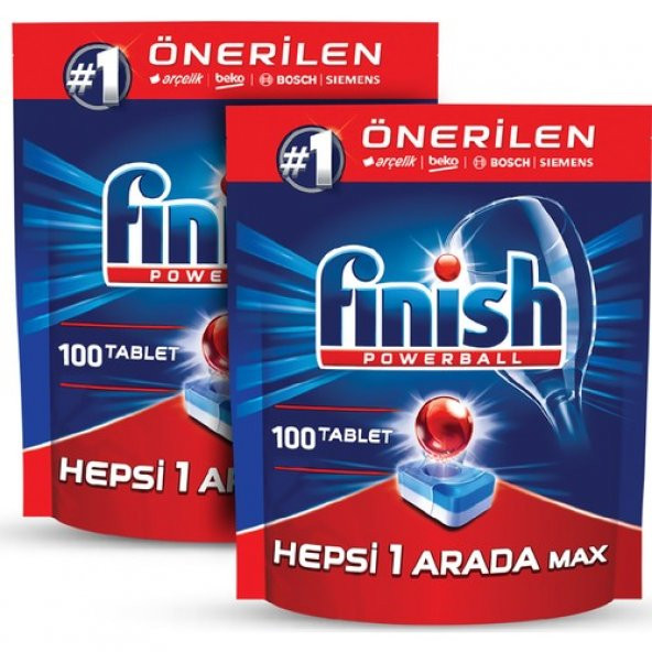 Finish Hepsi Bir Arada 200 Tablet Bulaşık Makinesi Deterjanı (100X2) - 2