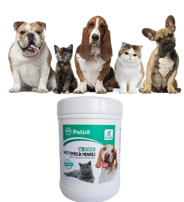 Patisil Evcil Hayvan Tüy Ve Pati Temizleme Mendili 150li Pratik Ambalaj