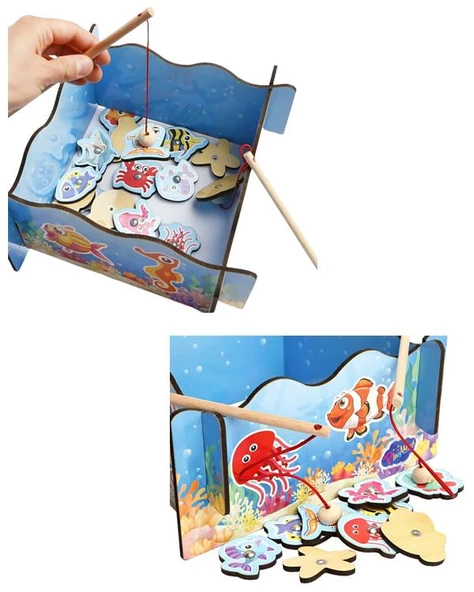 Ahşap Manyetik Tutmalı Balık Oyunu ONY381 Playwood - 3