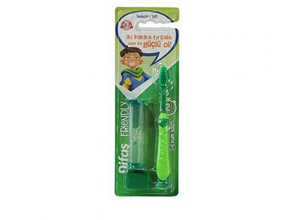 DİFAŞ Çocuk Diş Fırçası Frıendly Kum Saatli Yumuşak/soft Yeşil - 2