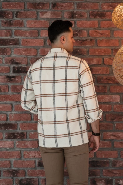 OVERSİZE EKOSELİ ÇİFT CEP ERKEK ODUNCU GÖMLEK - Resim 5