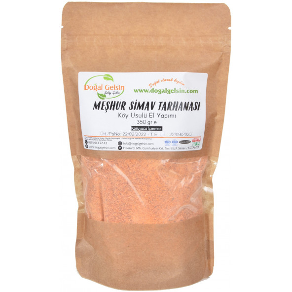 Doğal Gelsin Meşhur Simav Ev Tarhanası (Kraft Kese) - 350 gr