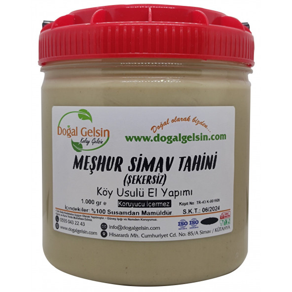 Doğal Gelsin Meşhur Simav Tahini (Şekersiz) - 1.000 gr