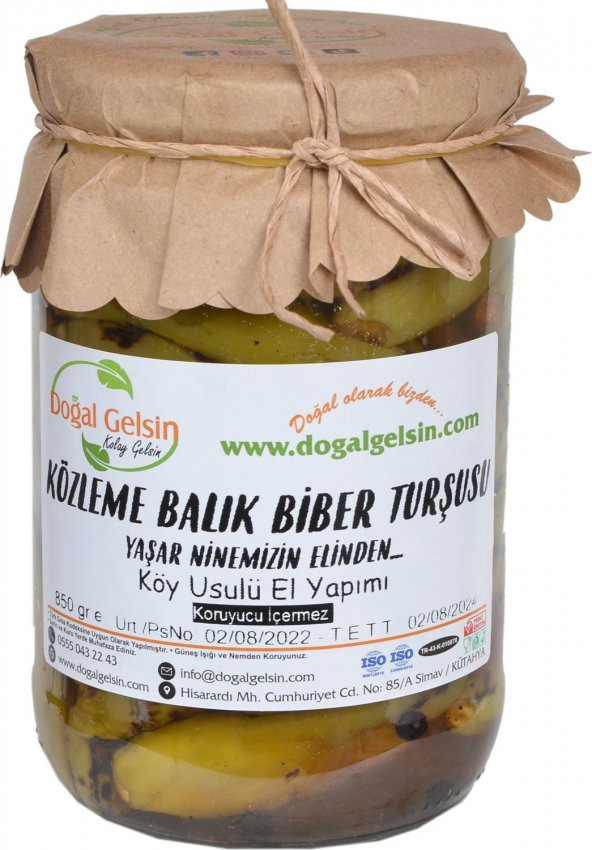 Doğal Gelsin Yaşar Nine Közlenmiş Balık Biber Turşusu - 850 gr