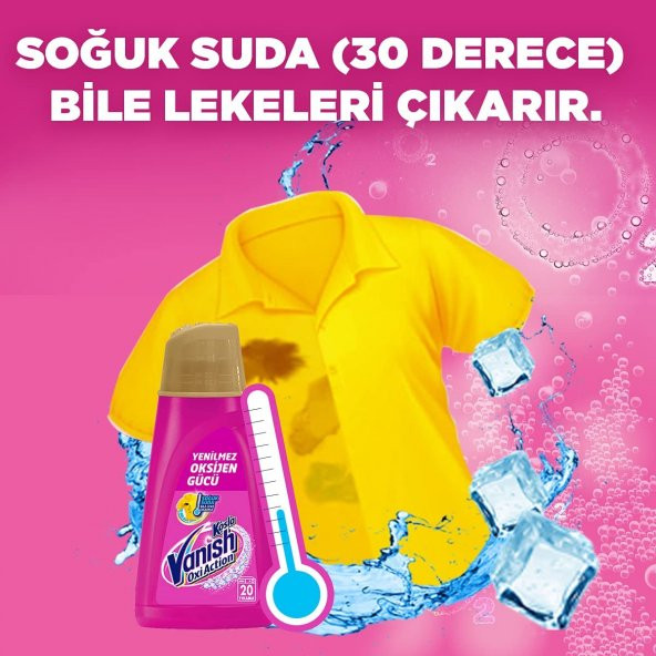 Vanish Leke Çıkarıcı Sıvı Gold Pembe 20 Yıkama, 1 Litre - 4