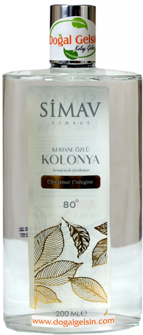 SİMAV Coğrafi İşaretli Kestane Özlü ve Termal Sulu Kolonya Cam Şişe - 200 ml
