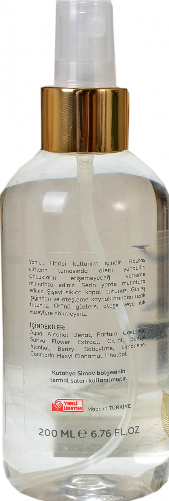 SİMAV Coğrafi İşaretli Kestane Özlü ve Termal Sulu Kolonya Spreyli Şişe - 200 ml - 2