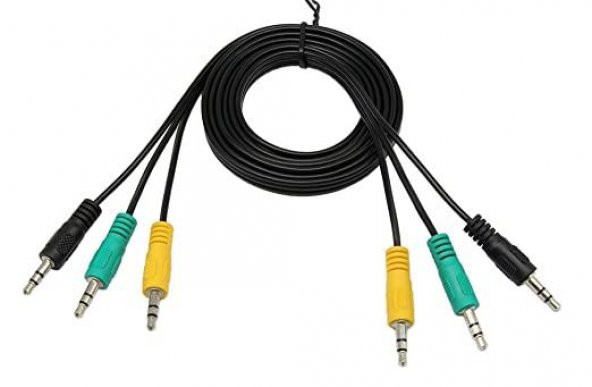 3lü 3.5 mm Stereo 5.1 Ses Sistemi Kablosu - 1.5 Metre