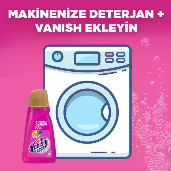 Vanish Leke Çıkarıcı Sıvı Gold Pembe 20 Yıkama, 1 Litre x 2 Adet - 6