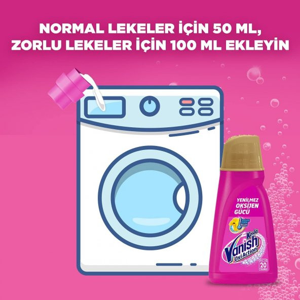 Vanish Leke Çıkarıcı Sıvı Gold Pembe 20 Yıkama, 1 Litre x 2 Adet - 7