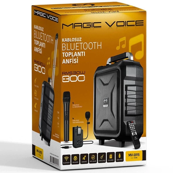 MAGICVOICE MV-2015 VHF EL+YAKA MİKROFONLU USB+SD+BT SEYYAR ANFİ - 5
